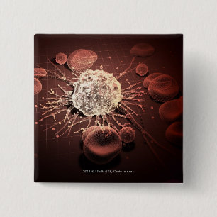 Chapa Cuadrada Wireframe de células cancerosas