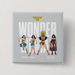 Chapa Cuadrada Wonder Woman Leyendas por Siempre Gráfico