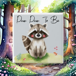 Chapa Cuadrada Woodland Paw para ser Baby Shower