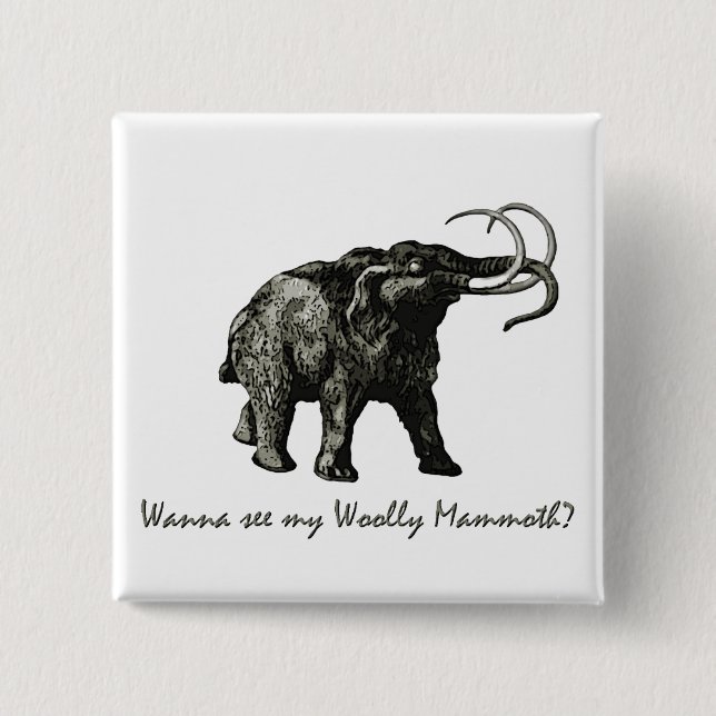 Chapa Cuadrada Wooley Mammoth Pin (Anverso)