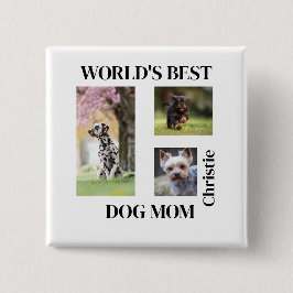 Chapa Cuadrada World's Best Dog Mom Custom Name Gift