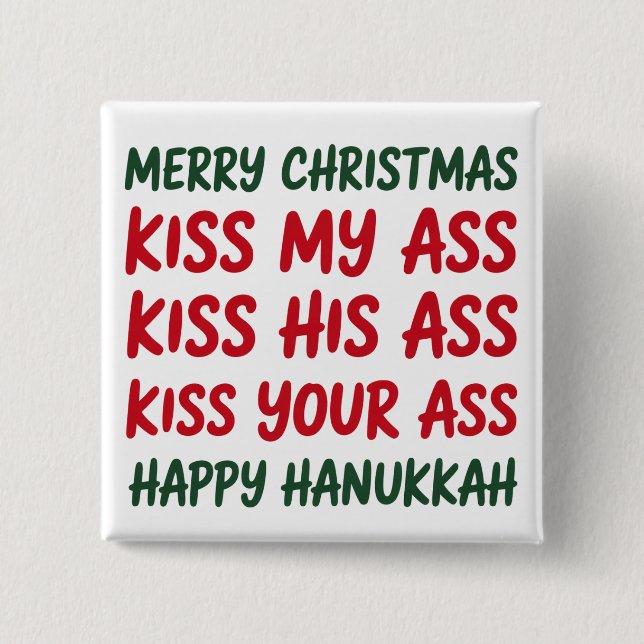 Chapa Cuadrada Xmas Funny Merry Christmas Sarcastic Rude (Anverso)