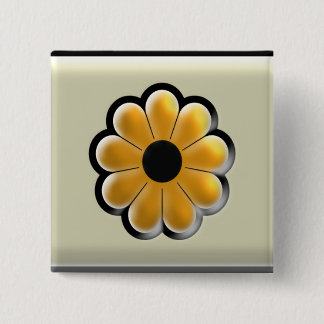 Chapa Cuadrada Yellow Flower Square Button – Modern Floral Design