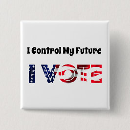 Chapa Cuadrada Yo controlo mi futuro - Yo voto