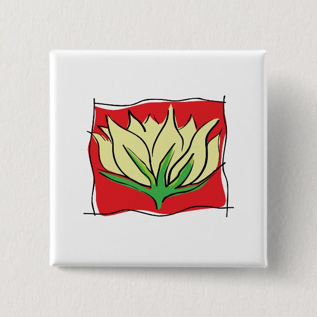Chapa Cuadrada Yoga de la flor de Lotus (Anverso)