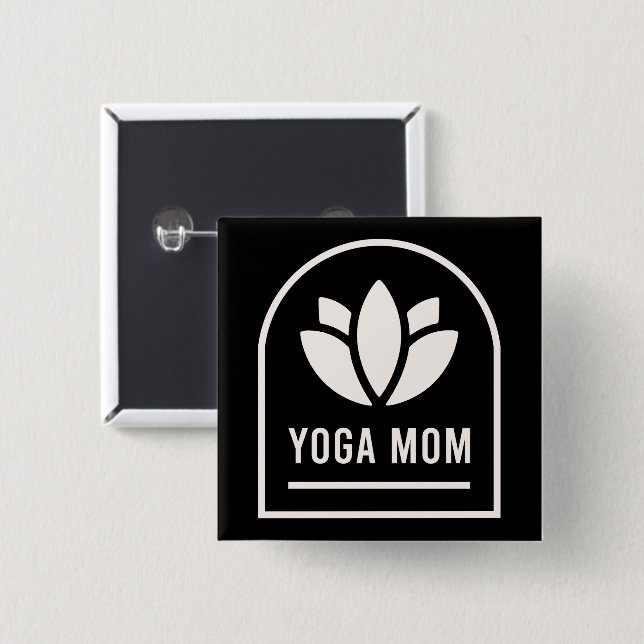 Chapa Cuadrada Yoga mamá yogi madre (Anverso y reverso)