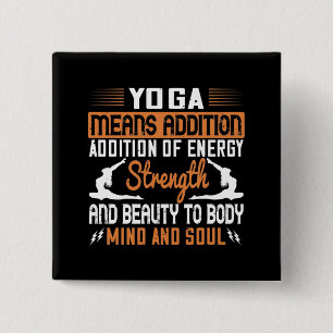 Chapa Cuadrada Yoga significa adición de energía mente y alma