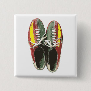 Chapa Cuadrada Zapato de bolos retro de los zapatos de bolos del