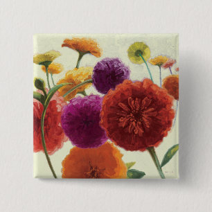 Chapa Cuadrada Zinnias puros de la paleta