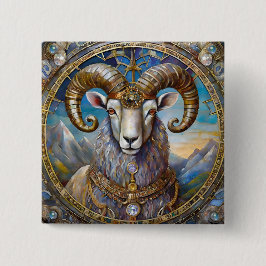 Chapa Cuadrada Zodiaco - Aries The Ram