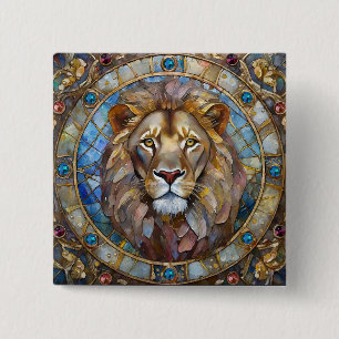 Chapa Cuadrada Zodíaco - Leo el León