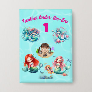 Chapa Cumpleaños 1º Sirena Mágica y Linda Bajo el Mar