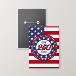 Chapa Cumpleaños 250 de América con bandera de EE. UU.