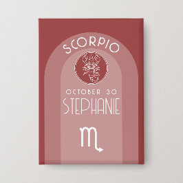 Chapa Cumpleaños del Personalizado Escorpio - Zodiac - D