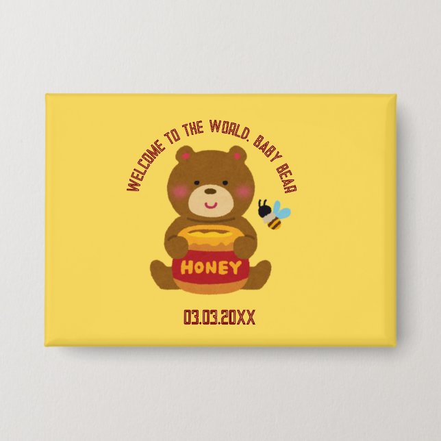 Chapa Cute Bear Theme Boy Baby Shower (Anverso)