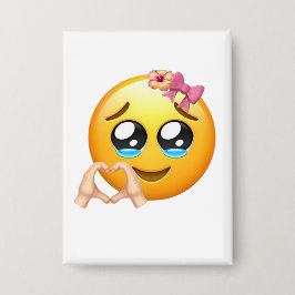 Chapa Cute Heart Hands Emoji Pin - Coquette Aesthetic 