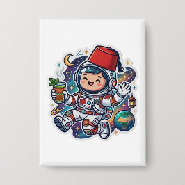 Chapa Cute Kawaii Astronauta Marroquí Sticker de Té de M