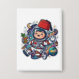 Chapa Cute Kawaii Astronauta Marroquí Sticker de Té de M