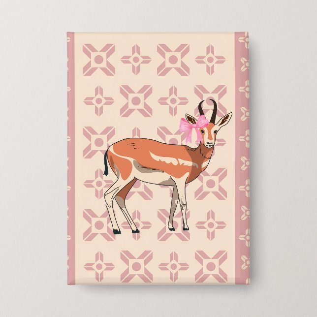 Chapa Cute  Pink Doe-patterned Christmas  (Anverso)