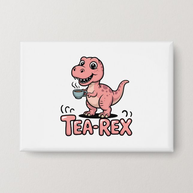 Chapa Cute Tea-Rex Pink Dinosaur – Sip Happens! (Anverso)