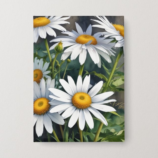 Chapa Daisies Bunch of Flowers Elegant Watercolor (Anverso)