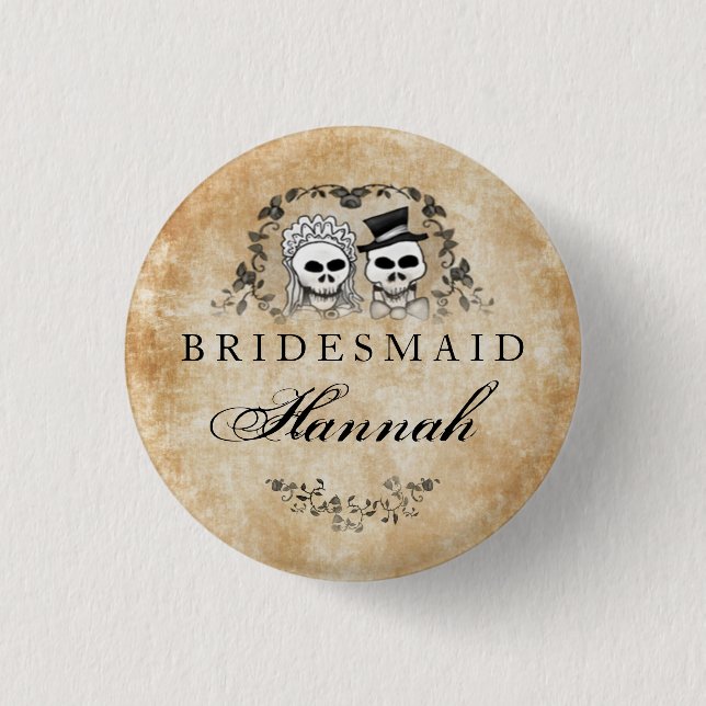 Chapa Dama de honor gótica de Brown de los esqueletos de (Anverso)