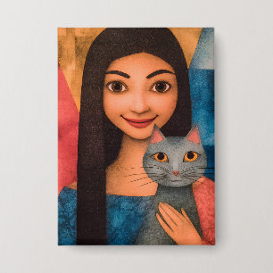 Chapa Damas & Gatos – Colección de Retratos Vintage 1