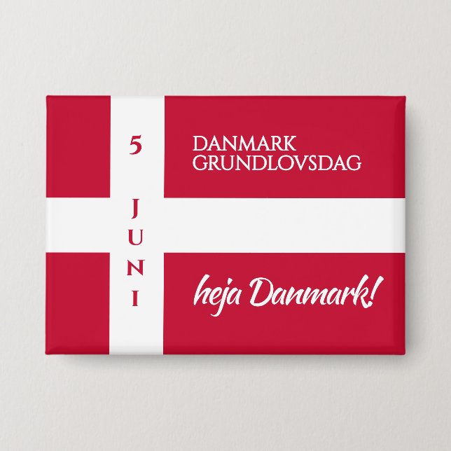 Chapa Danmark Grundlovsdag Bandera del Día Nacional Dané (Anverso)