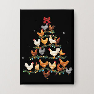 Chapa Decoración de árbol de Navidad con pollo Amante de