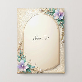 Chapa Decorative Floral Frame with Pearls Button