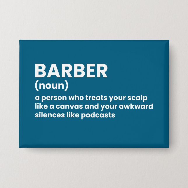 Chapa Definición divertida de Barbershop (Anverso)
