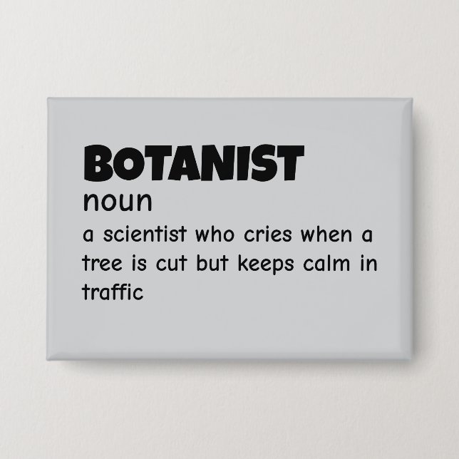 Chapa Definición divertida de Botany Nerd (Anverso)