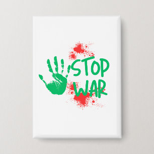 Chapa Detener la Guerra – Diseño Gráfico Audaz de Mano I