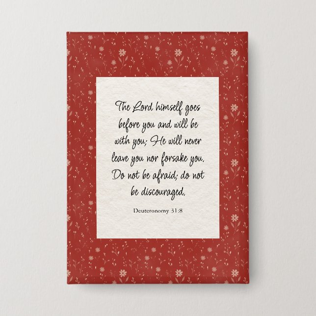Chapa Deuteronomio 31:8 Biblia Verse Image (Anverso)