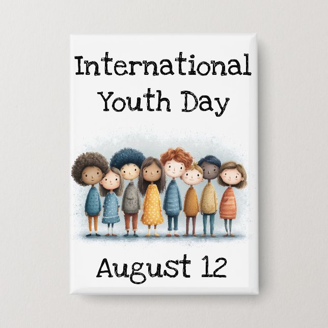 Chapa Día Internacional de la Juventud 12 de agosto (Anverso)