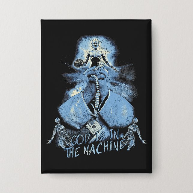 Chapa Dios está en la máquina - Diseño tecno-distópico (Anverso)