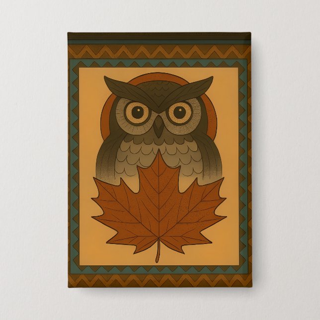 Chapa Diseño de búho mágico con aspecto de abalorios (Anverso)