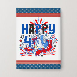 Chapa Diseño de Celebración Patriótica del 4 de Julio Fe