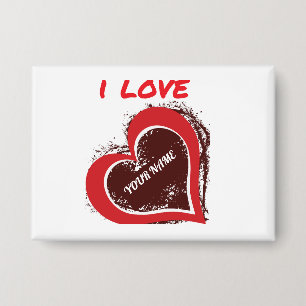 Chapa Diseño de corazón de amor grunge editable – Agrega