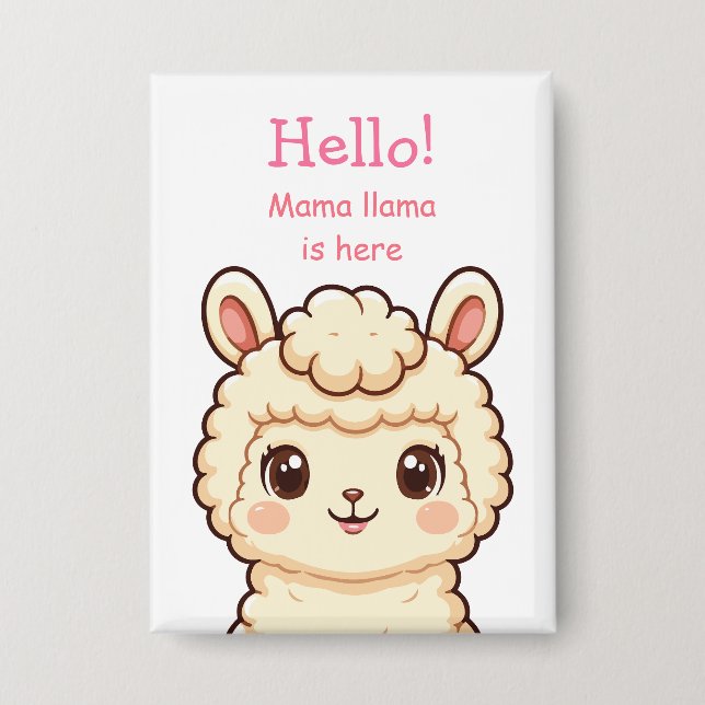 Chapa Diseño de ilustración de llama linda (Anverso)