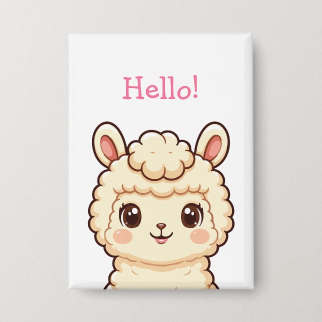 Chapa Diseño de ilustración de llama linda (Anverso)