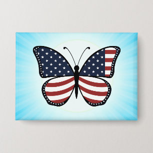 Chapa Diseño de mariposa de bandera estadounidense-62615