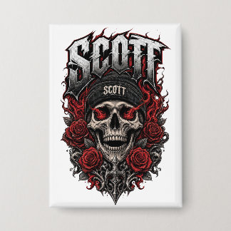 Chapa Diseño de nombre personalizado Scott Gothic Skull