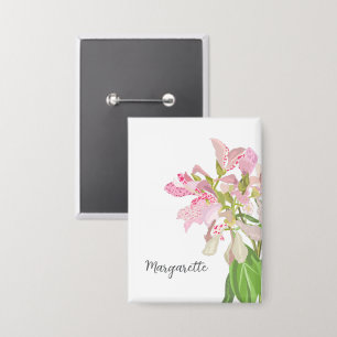 Chapa Diseño Floral de Orquídea Rosa – Arte Botánico Ele