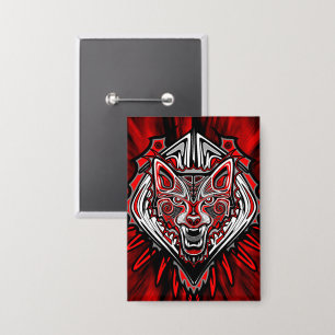 Chapa Diseño Totémico Tribal Haida de Lobo