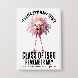 Chapa Divertido Flamingo Personalizado Reunión de Clase 