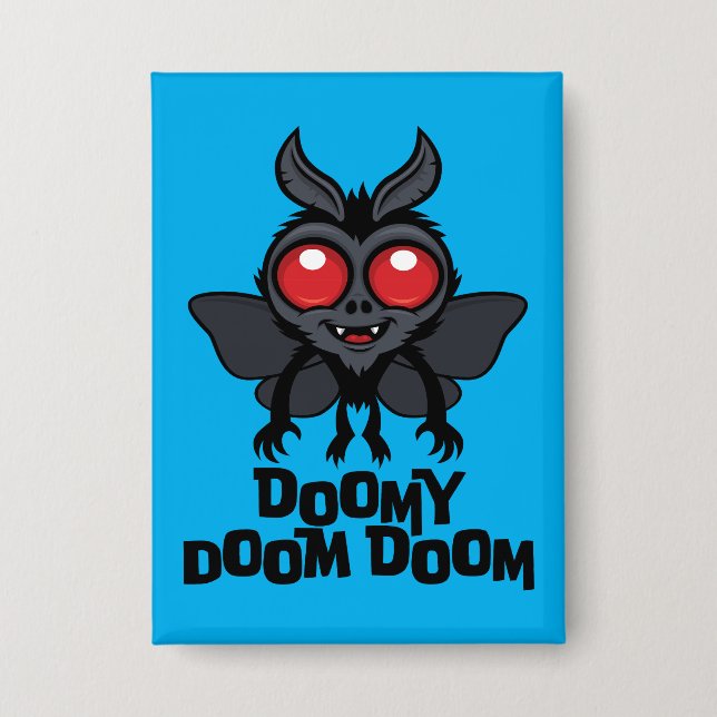 Chapa Doomy Doom Doom Cute Mothman Críptido (Anverso)