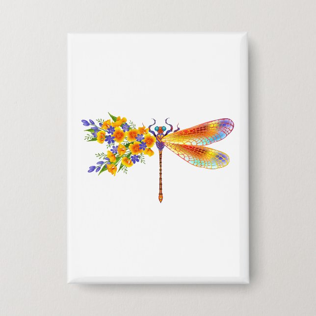 Chapa Dragón de flores amarillas (Anverso)