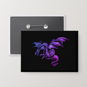Chapa Dragón morado volador contra negro