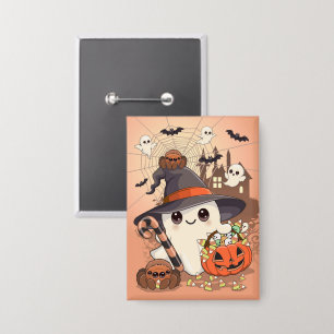 Chapa Dulce Fantasma de Halloween en Estilo Kawaii